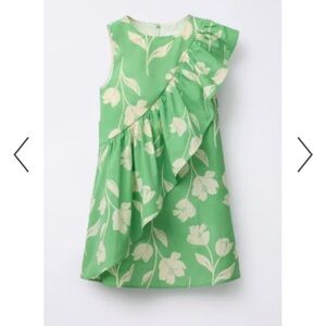 Zara Girls' Green Floral Ruffle Dress 9-10 years 140 cm